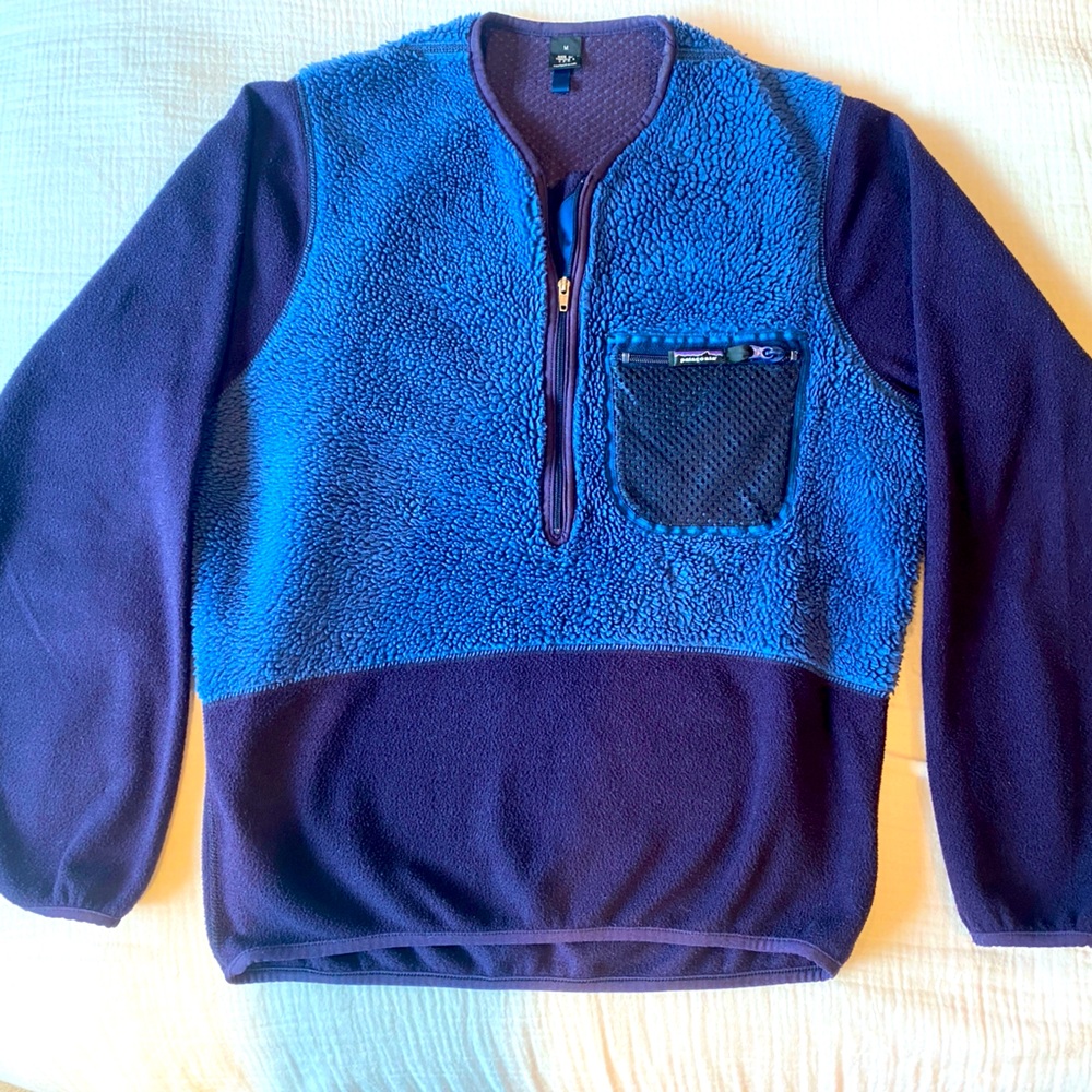 Vintage Patagonia Men or Women Kayaking Half Zip Deep Pile Fleece Medium